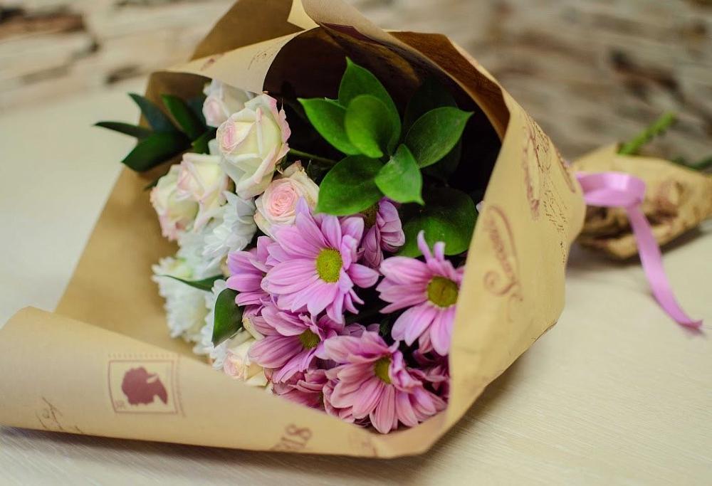 Букет цветов из: Розы и Хризантемы в Печенге