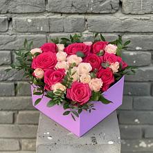 Цветочная композиция из Розы в коробке #REPLACE_PRED# Печенге