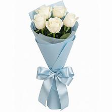 Букет 5 Белых роз Проуд в Печенге