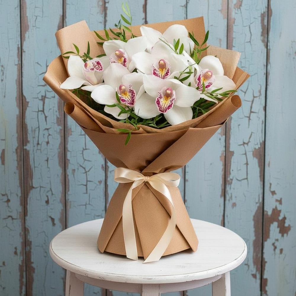Букет цветов из: Орхидеи и Розы в Печенге