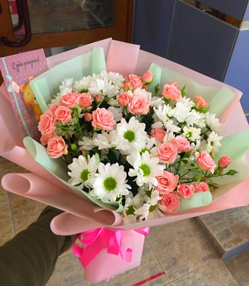 Букет цветов из: Розы и Хризантемы в Печенге