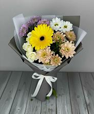 Букет цветов из:  Розы, Герберы и Хризантемы в Печенге