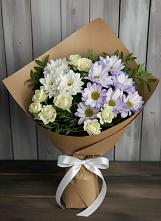 Букет цветов из:  Хризантемы и Розы в Печенге