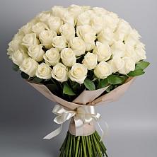 Букет 101 беля роза Белоснежка в Печенге