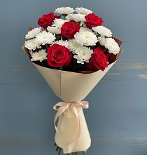 Букет цветов из:  Розы и Хризантемы в Печенге