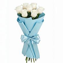 Букет 7 белых роз Проуд в Печенге