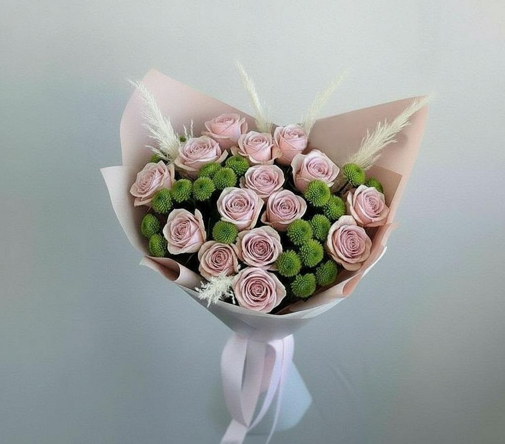 Букет цветов из: Розы и Хризантемы в Печенге