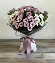 Букет цветов из:  Хризантемы и Розы в Печенге