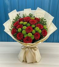 Букет цветов из:  Розы и Хризантемы в Печенге