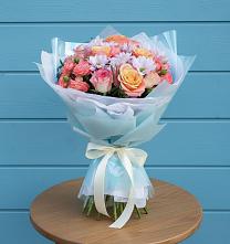 Букет цветов из:  Хризантемы и Розы в Печенге