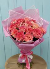 Букет 15 Розовых роз Равель в Печенге